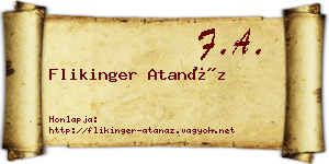Flikinger Atanáz névjegykártya